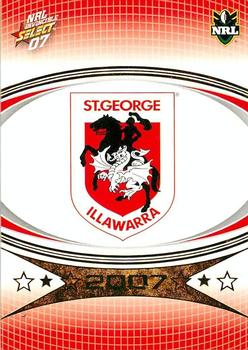 2007 Select NRL Invincible #136 St. George-Illawarra Dragons Logo Front